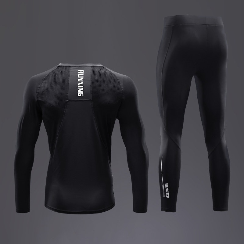 Compression Long Pant - Heren sneldrogend compressietrainingspak met mesh achterkant